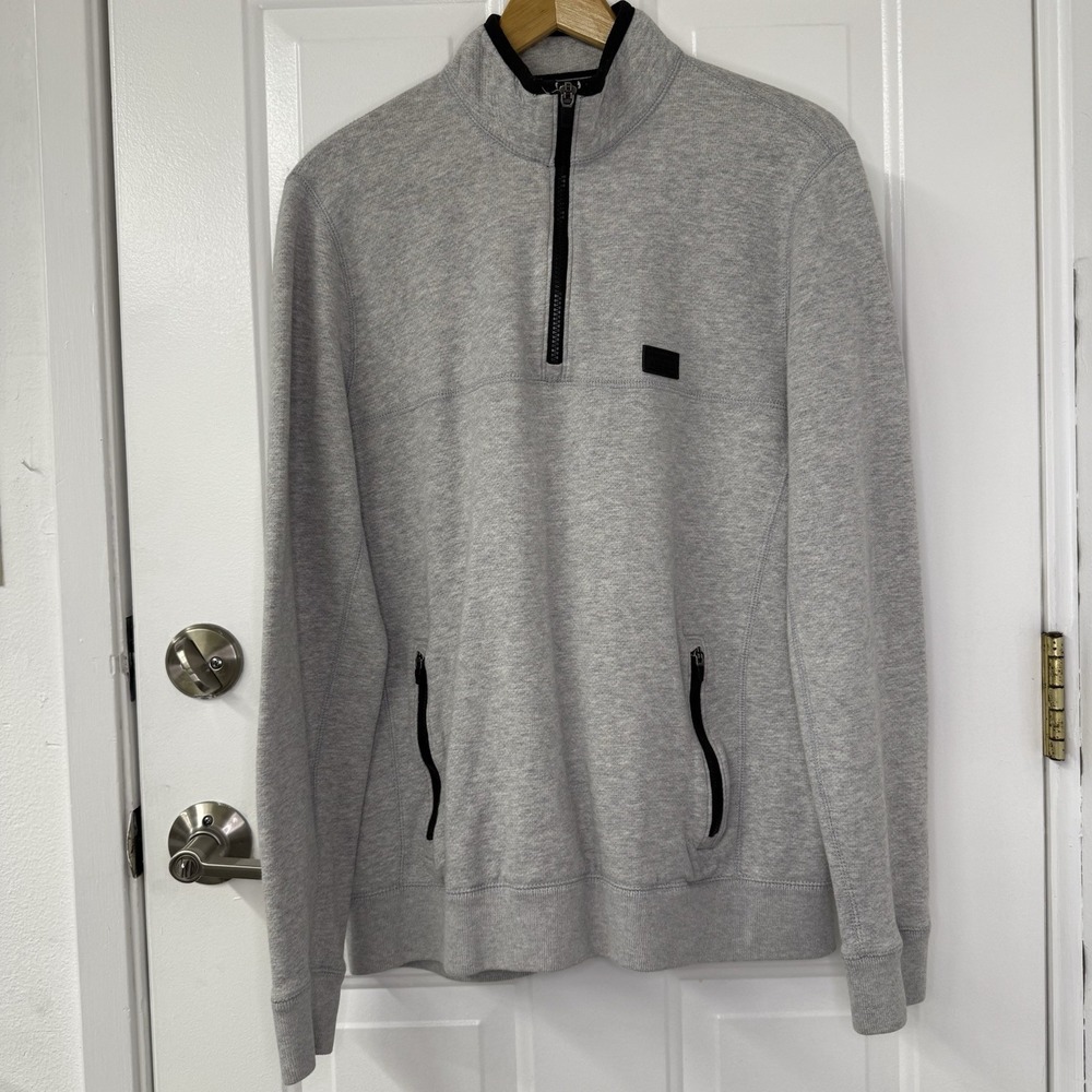 Y2K Abercrombie & Fitch Gray Quarter 1/4 Zip Pullover Sweatshirt Mens Sz Medium‎
